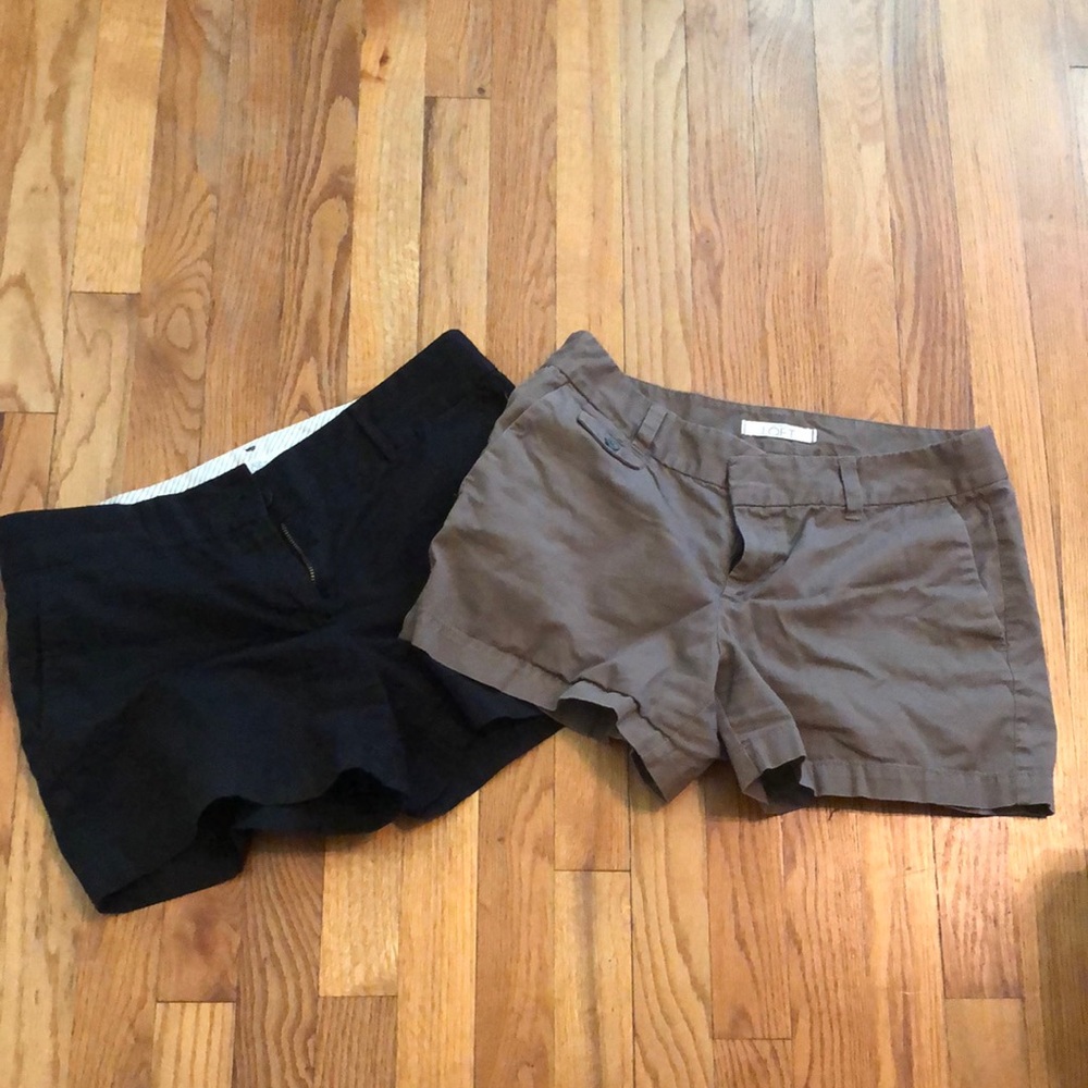 LOFT Black and Brown Bermudas Casual Shorts